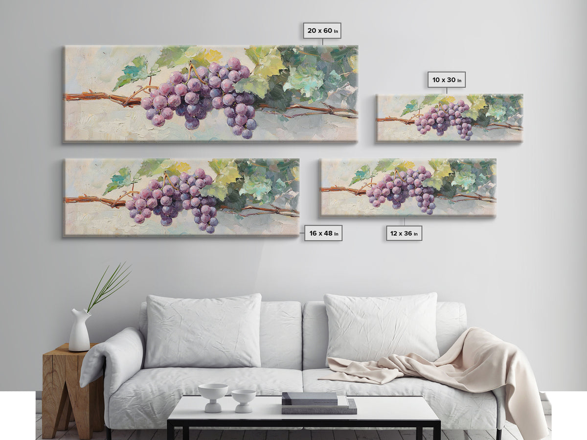 Sunlit Purple Grape Cluster Wall Art, Vineyard Art Print, Winery Decor, French Country Kitchen Decor, Gift For Wine Lover