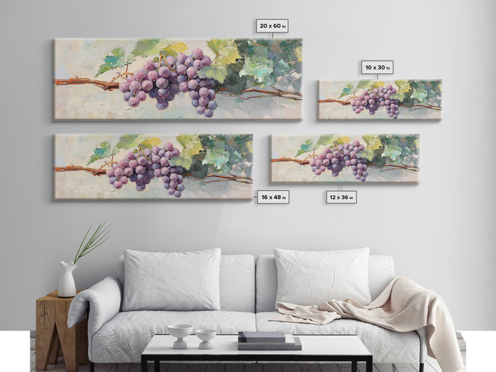 Sunlit Purple Grape Cluster Wall Art, Vineyard Art Print, Winery Decor, French Country Kitchen Decor, Gift For Wine Lover