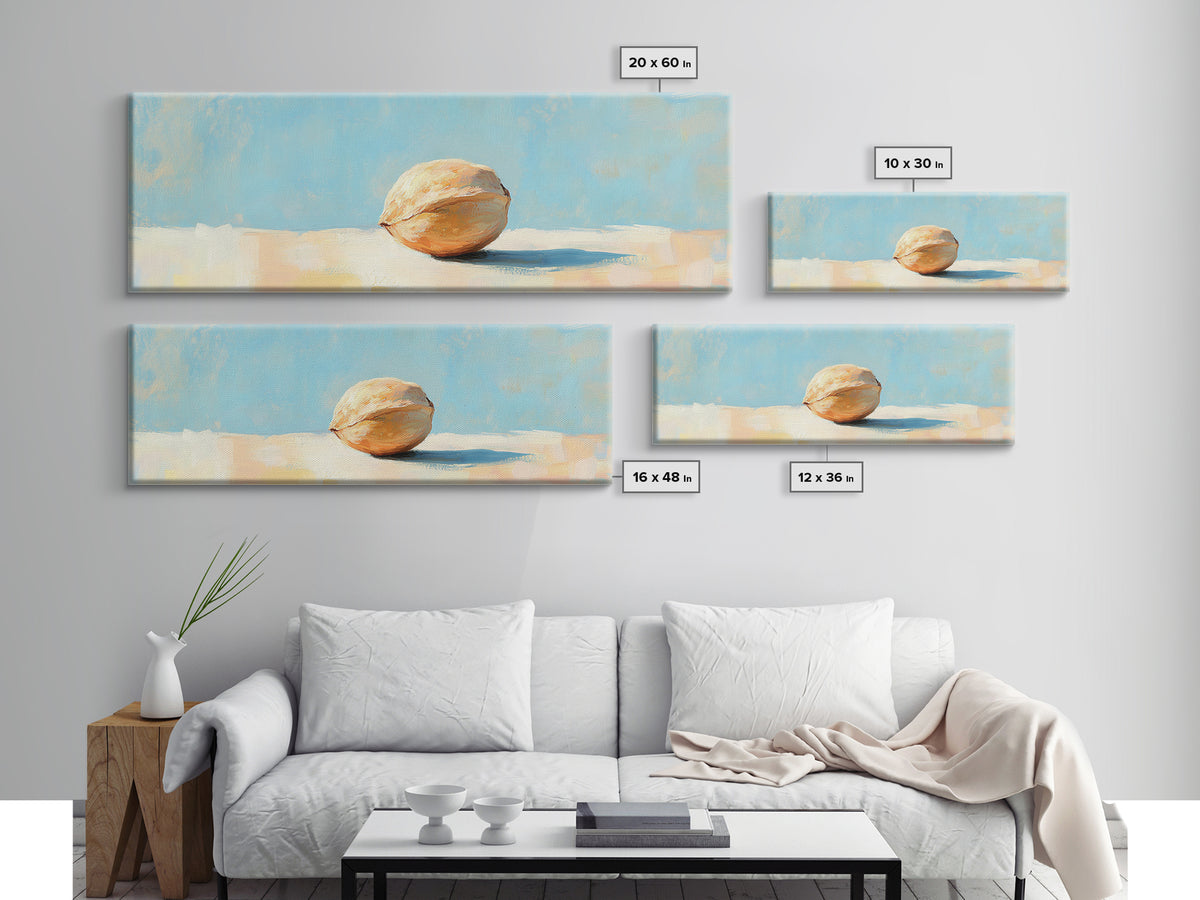 Sunlit Seashell Minimalist Wall Art, Coastal Beach House Decor, Neutral Canvas Print For Bathroom Or Bedroom Wall Decor Gift