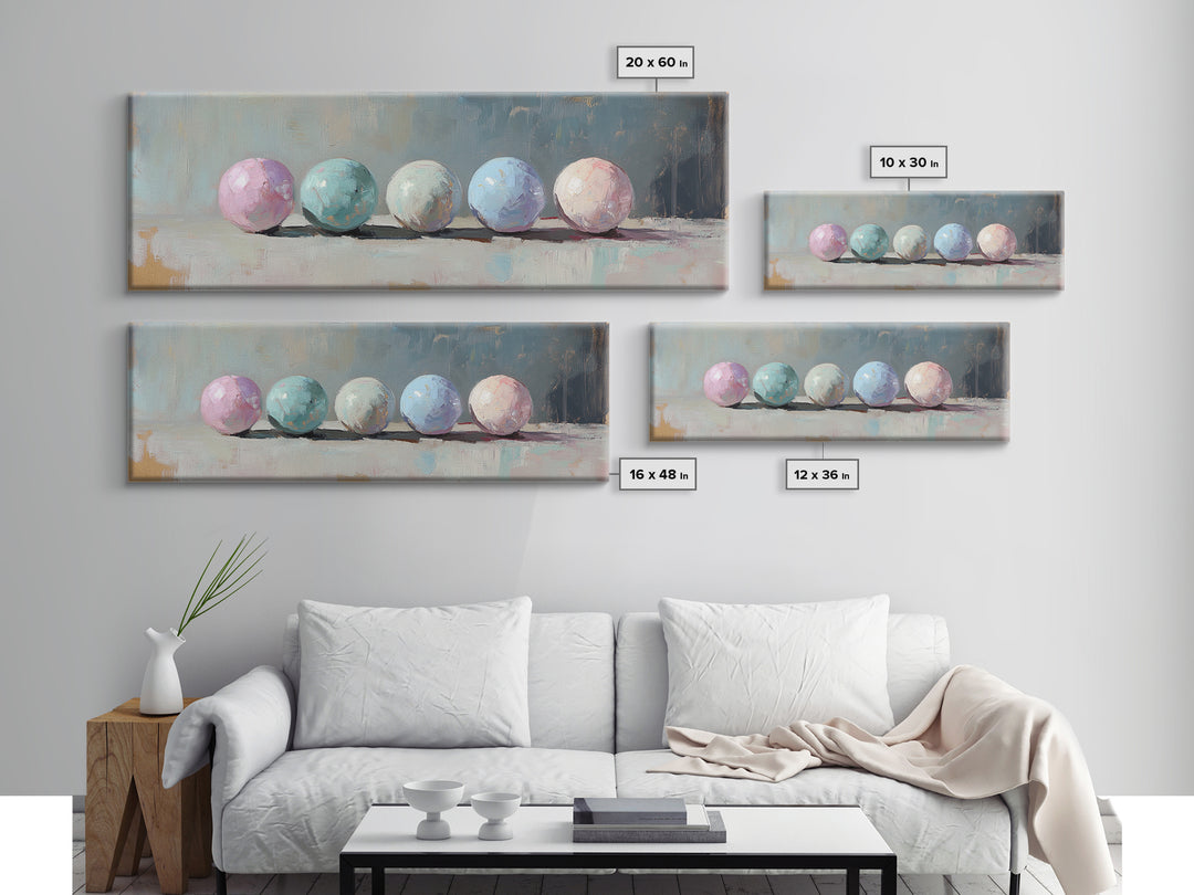 Soft Pastel Spheres Minimalist Wall Art, Abstract Canvas Print, Calming Bedroom Decor, Modern Neutral Home Decor Gift Idea