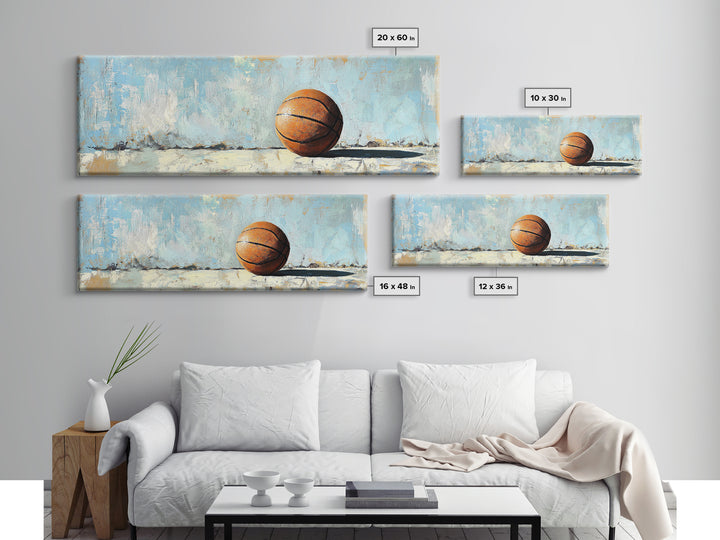 Basketball Canvas Print, Minimal Sports Wall Art, Boys Room Decor, Game Room Art, Gift For Him, Modern Man Cave Decor, Office Decor