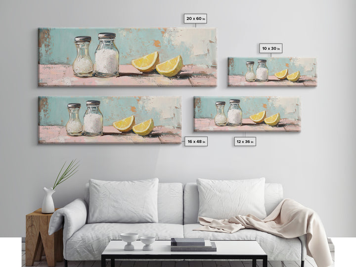Salt And Pepper With Lemon Canvas Print, Kitchen Wall Art, Farmhouse Decor, Foodie Gift, Dining Room Prints, Cute Kitchen Art