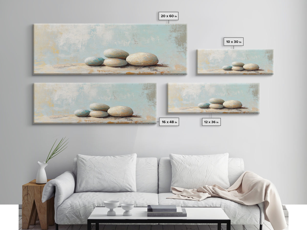 Stacked Smooth Stones Wall Art, Zen Spa Decor Print, Minimalist Bathroom Wall Decor, Calming Neutral Art, Meditation Room Decor