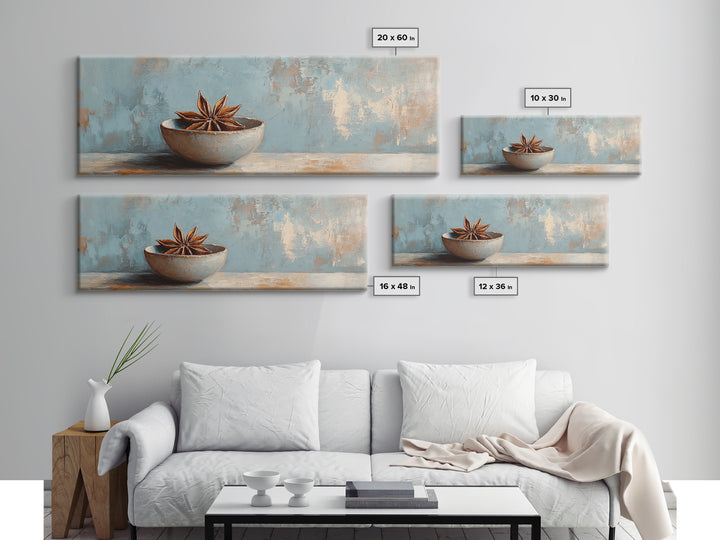 Star Anise Bowl Still Life Wall Art, Rustic Kitchen Decor, Neutral Canvas Print, Farmhouse Dining Room Artwork Home Decor Gift