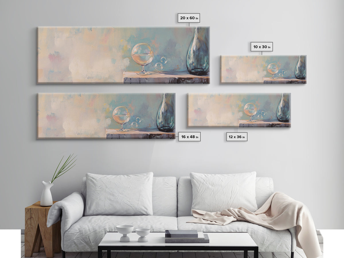 Dreamy Glass Globe And Blue Vase Wall Art, Minimalist Still Life, Neutral Wall Decor, Modern Home Decor, Calming Art Print