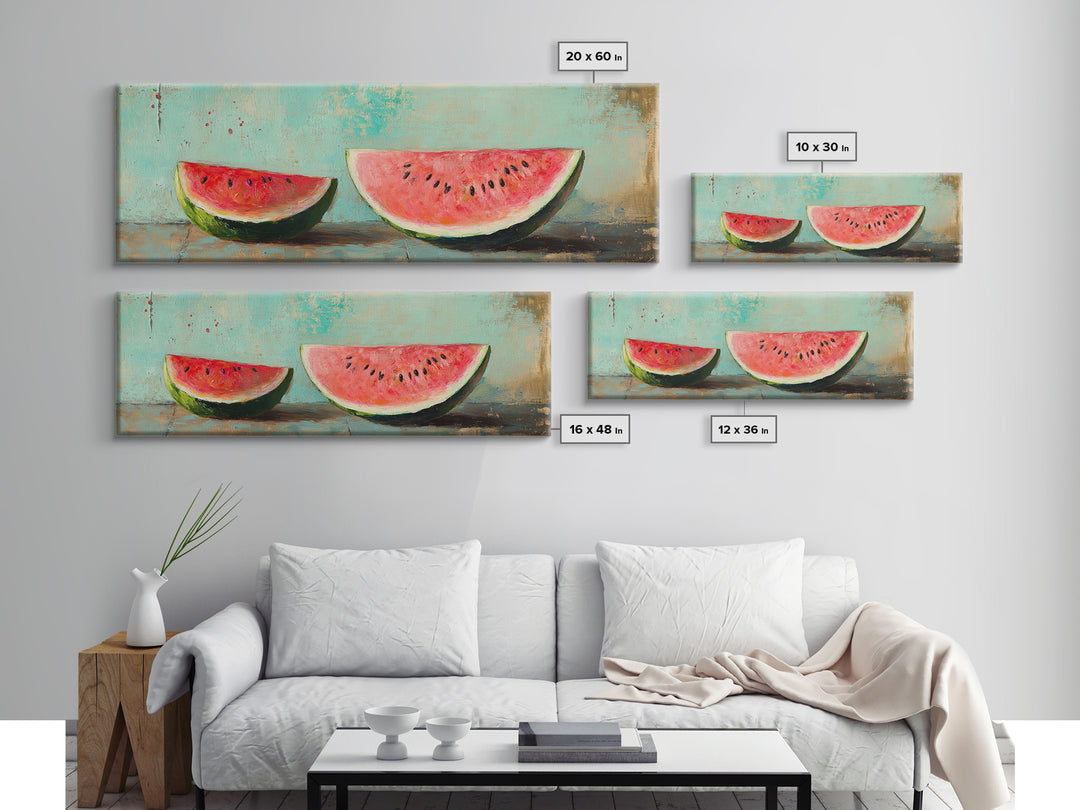 Fresh Watermelon Slices Wall Art, Bright Summer Kitchen Decor, Colorful Food Canvas Print, Farmhouse Dining Room Art, Gift