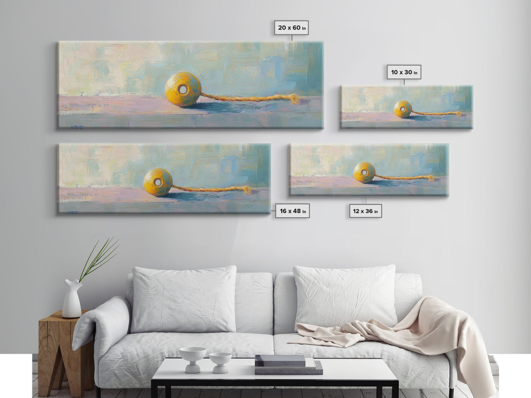 Yellow Yo Yo Toy Still Life Canvas Print, Minimalist Wall Art, Playroom Decor, Kids Room Art, Cheerful Modern Home Decor