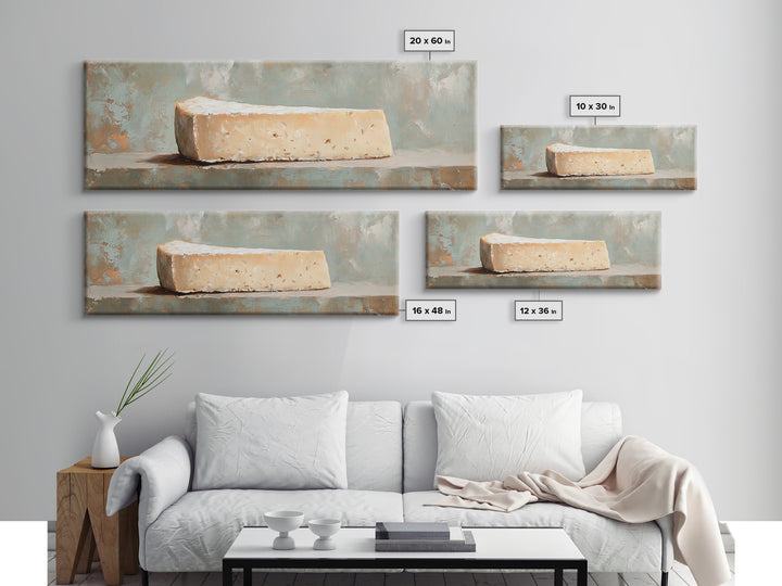 Rustic Parmesan Cheese Still Life Canvas Print, Kitchen Wall Art, Farmhouse Dining Room Home Decor, Foodie Gift For Chef