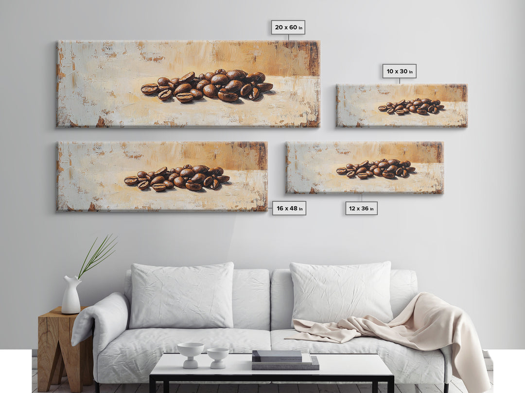 Roasted Coffee Beans Still Life Canvas Print, Coffee Bar Wall Art, Kitchen Decor, Rustic Home Decor, Gift For Coffee Lover