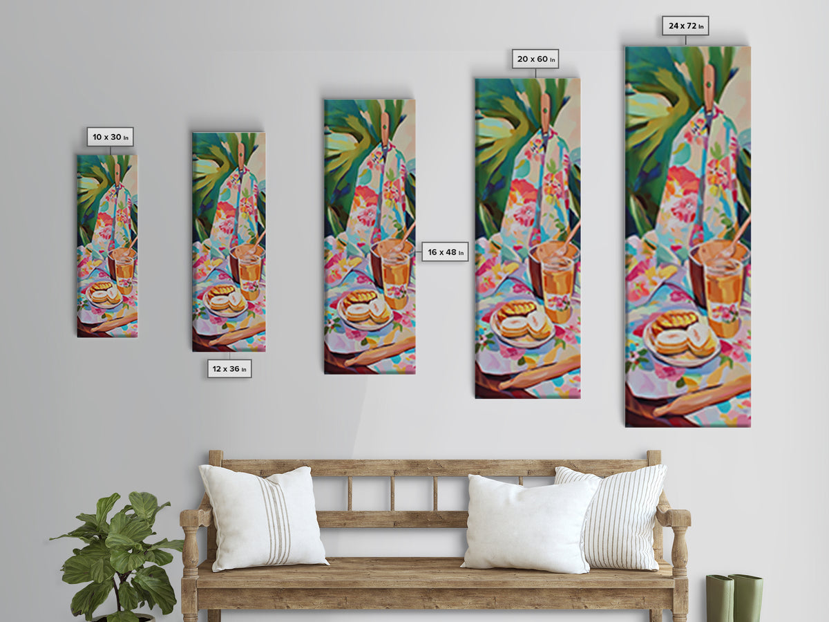 Iced Tea Poolside Snack Still Life Wall Art, Tropical Kitchen Canvas Print, Summer Patio Decor, Colorful Art, Hostess Gift