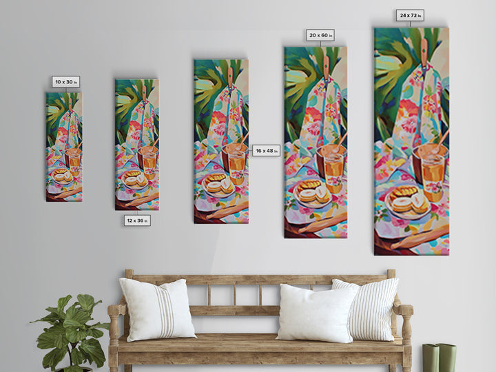 Iced Tea Poolside Snack Still Life Wall Art, Tropical Kitchen Canvas Print, Summer Patio Decor, Colorful Art, Hostess Gift
