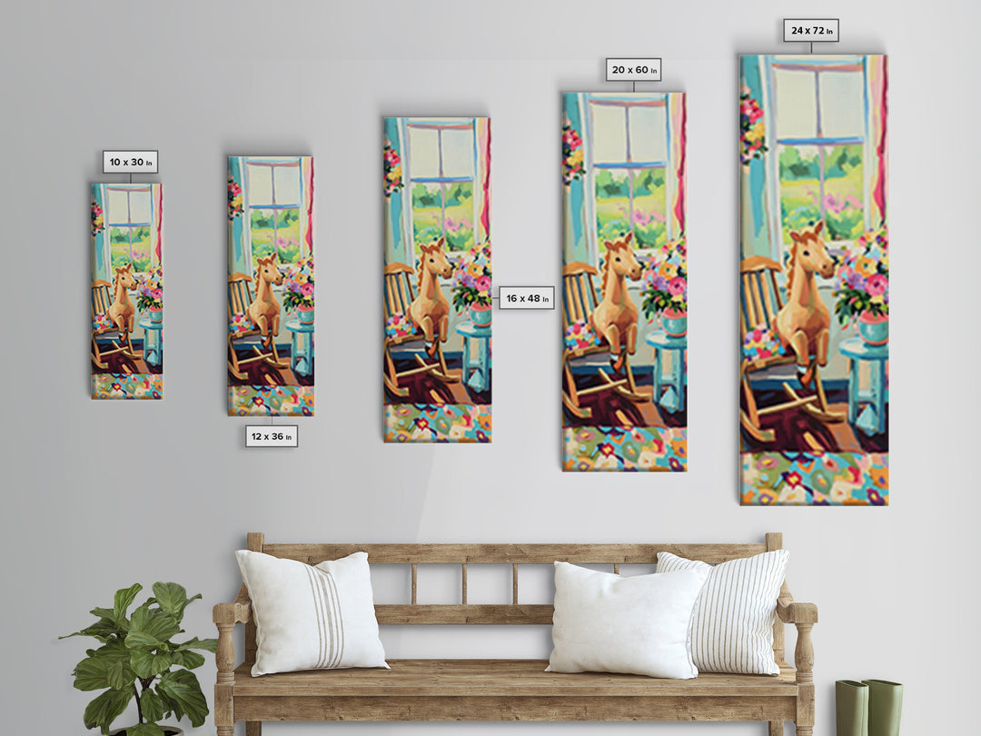 Sweet Giraffe Nursery Framed Canvas Print, Colorful Kids Room Wall Art, Baby Animal Decor, Whimsical Playroom Gift, Baby Shower Gift