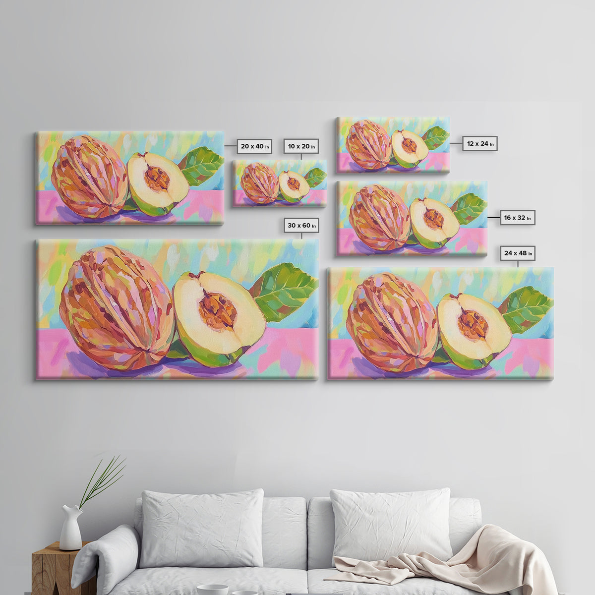 Tropical Cacao Pod And Cut Fruit Canvas Print, Colorful Kitchen Wall Art, Botanical Decor, Food Art Print, Housewarming Gift