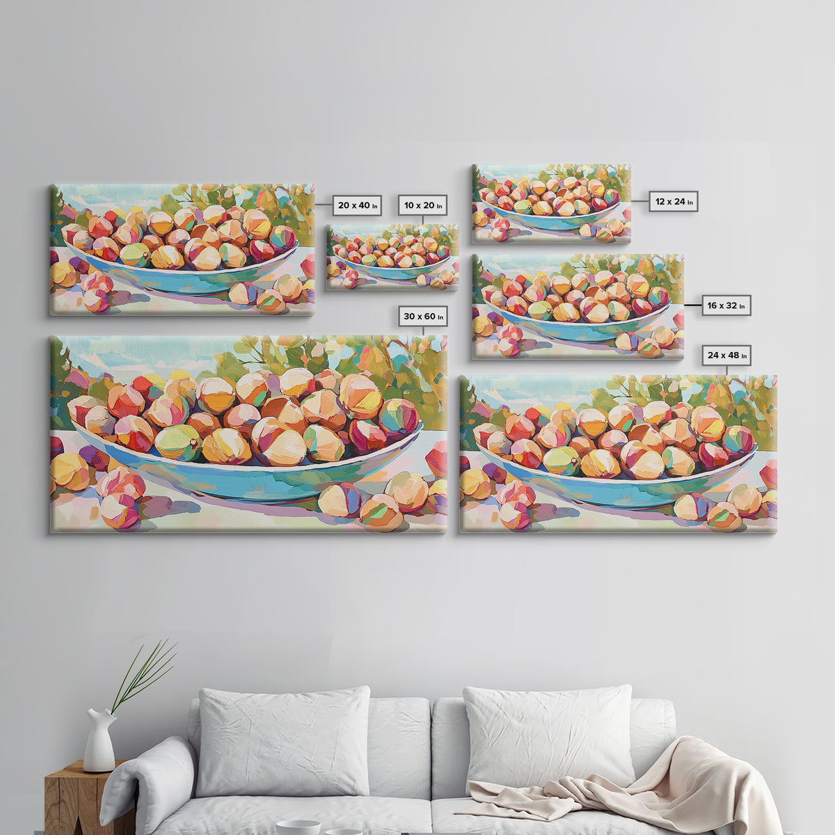 Sunlit Bowl Of Nuts Still Life Canvas Print, Colorful Kitchen Wall Art, Food Painting, Dining Room Decor, Housewarming Gift