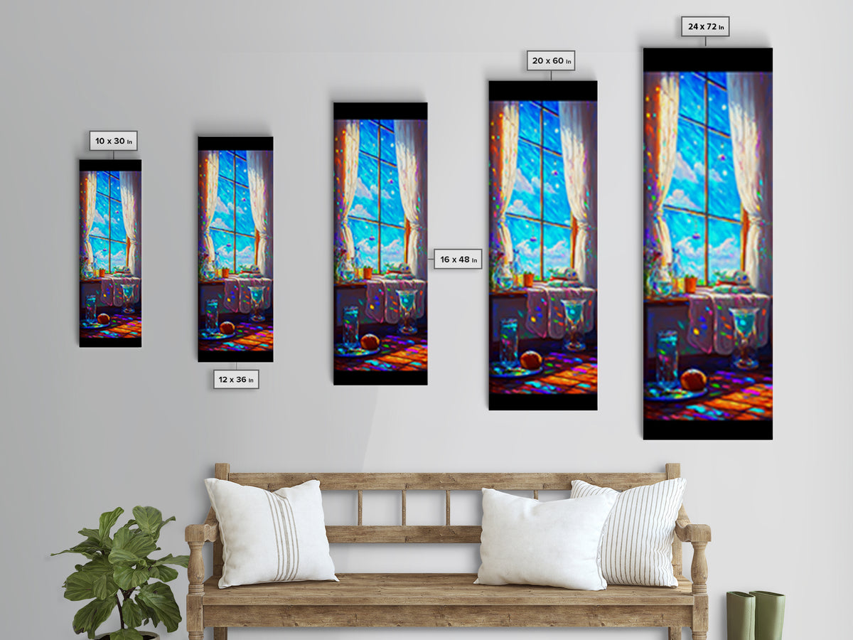 Sunny Window Breakfast Nook Wall Art, Blue Sky Interior Print, Cozy Kitchen Decor, Guest Room Wall Decor, Home Decor Gift For Her