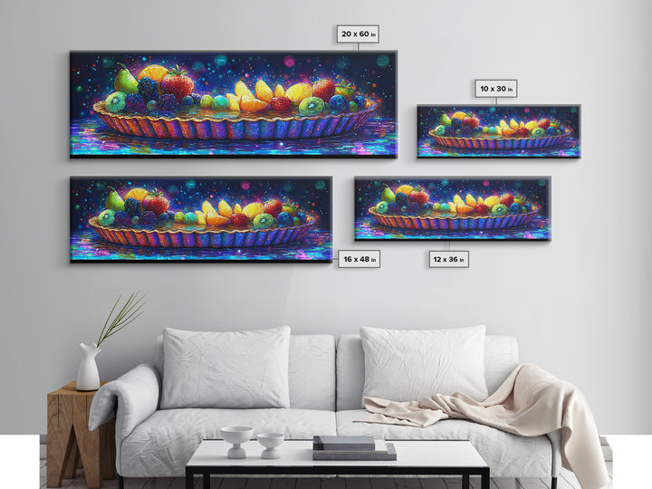 Colorful Fruit Tart With Citrus And Berries Canvas Print, Kitchen Wall Art, Bakery Decor, Food Lover Gift, Dining Room Print