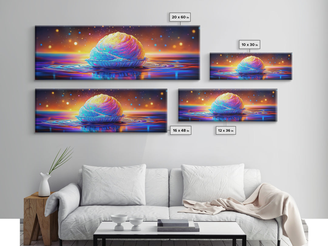Pastel Shell At Sunset Canvas Print, Dreamy Coastal Wall Art For Ocean Nursery Decor, Beach House Decor And Seascape Art