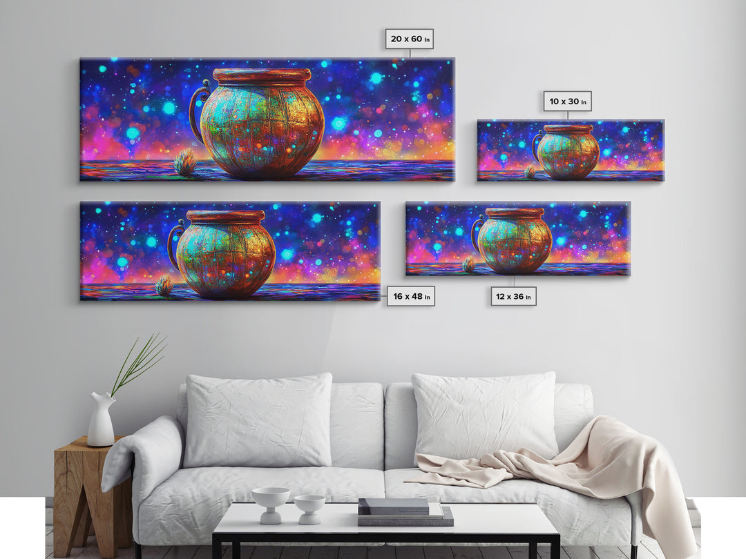Rustic Copper Cauldron Under Stars Wall Art, Magical Celestial Decor, Whimsical Art Print, Witchy Decor, Cozy Home Decor