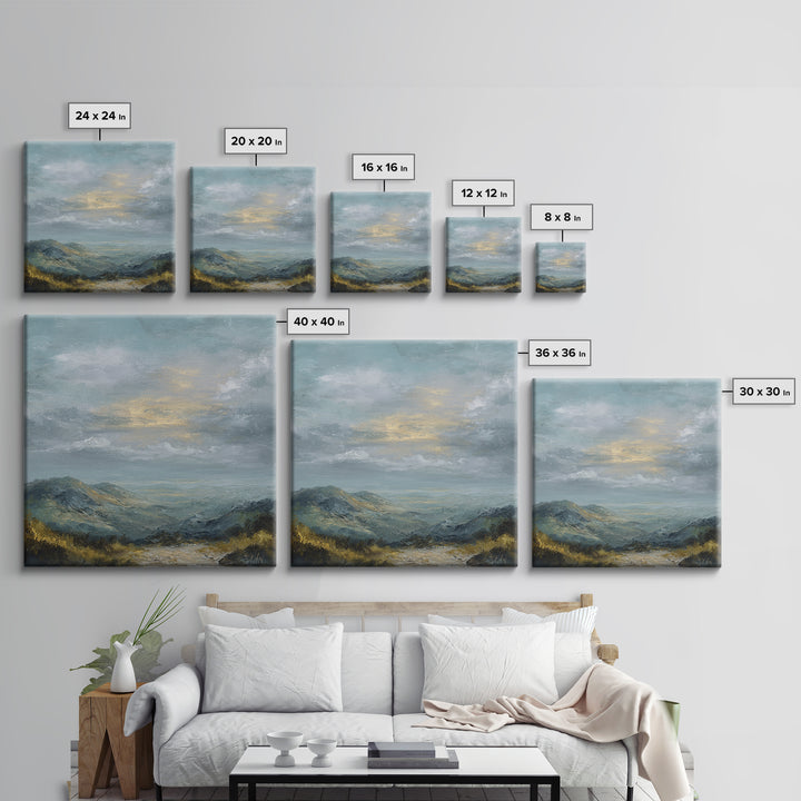 Soft Romantic Landscape Canvas Print, Above Bed Art, Living Room Wall Art, Bedroom Decor, Fine Art, Serenity, Luxury Decor, ABA-1x1-17