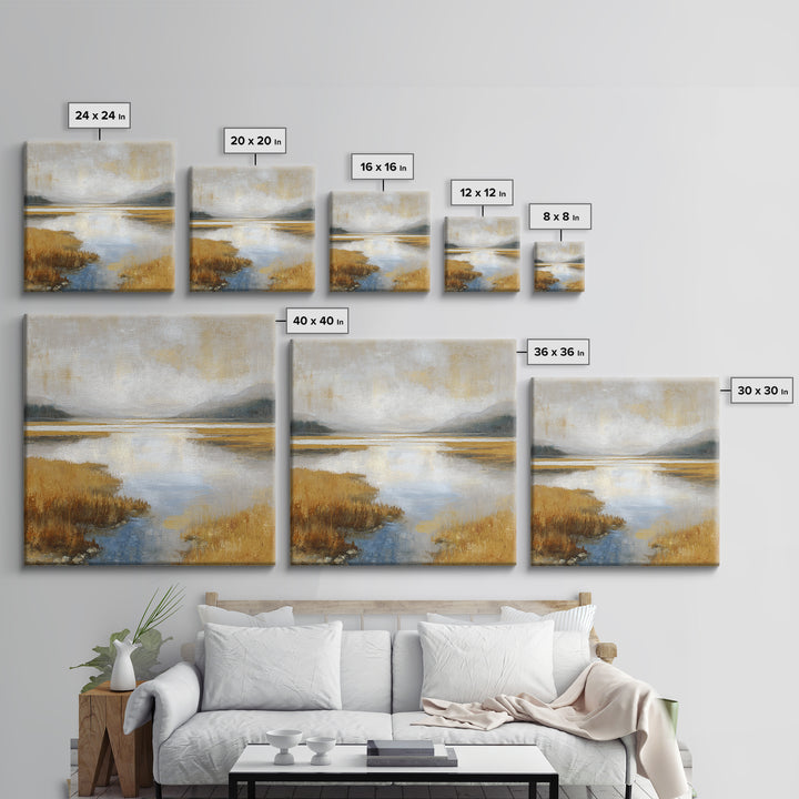 Calming Lake Reflection Canvas Print, Above Bed Art, Boho Wall Art, Bedroom Decor, Fine Art, Serenity, Above Bed Decor, ABA-1x1-35