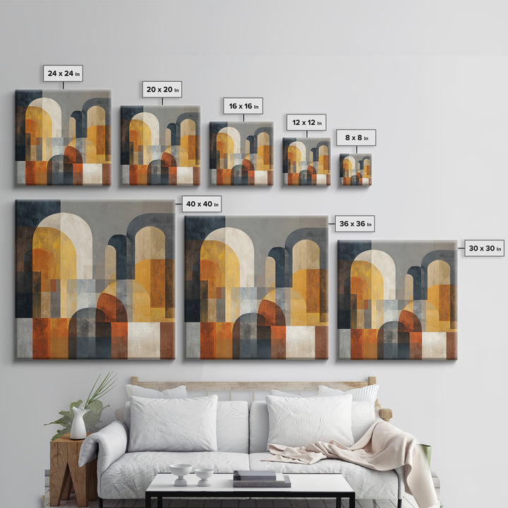 Neutral Abstract Arches Canvas Print, Above Bed Art, Wall Decor, Bedroom Decor, Abstract Art, Serenity, Apartment Decor, ABA-1x1-4