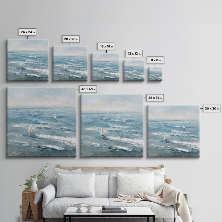 Serene Ocean Tide Seen from Above Canvas Print, Above Bed Art, Gallery Decor, Bedroom Decor, Fine Art, Serenity, Wall Art, ABA-1x1-69
