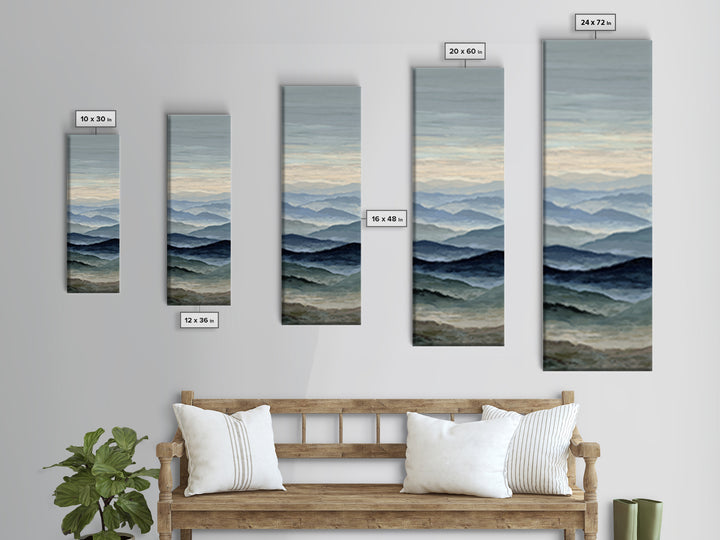Soft Alpine Horizon Canvas Print, Above Bed Art, Statement Artwork, Bedroom Decor, Fine Art, Serenity, Printable Wall Art, ABA-1x3-12