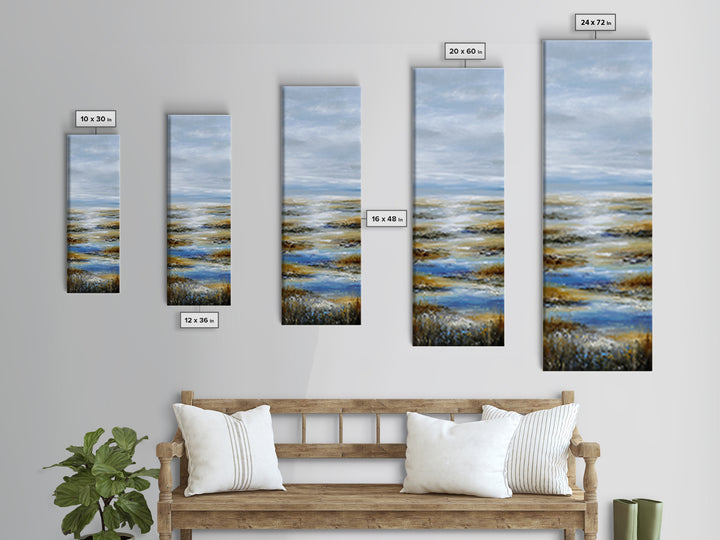 Calming Lake Reflection Canvas Print, Above Bed Art, Digital Art, Bedroom Decor, Fine Art, Serenity, Living Room Decor, ABA-1x3-23