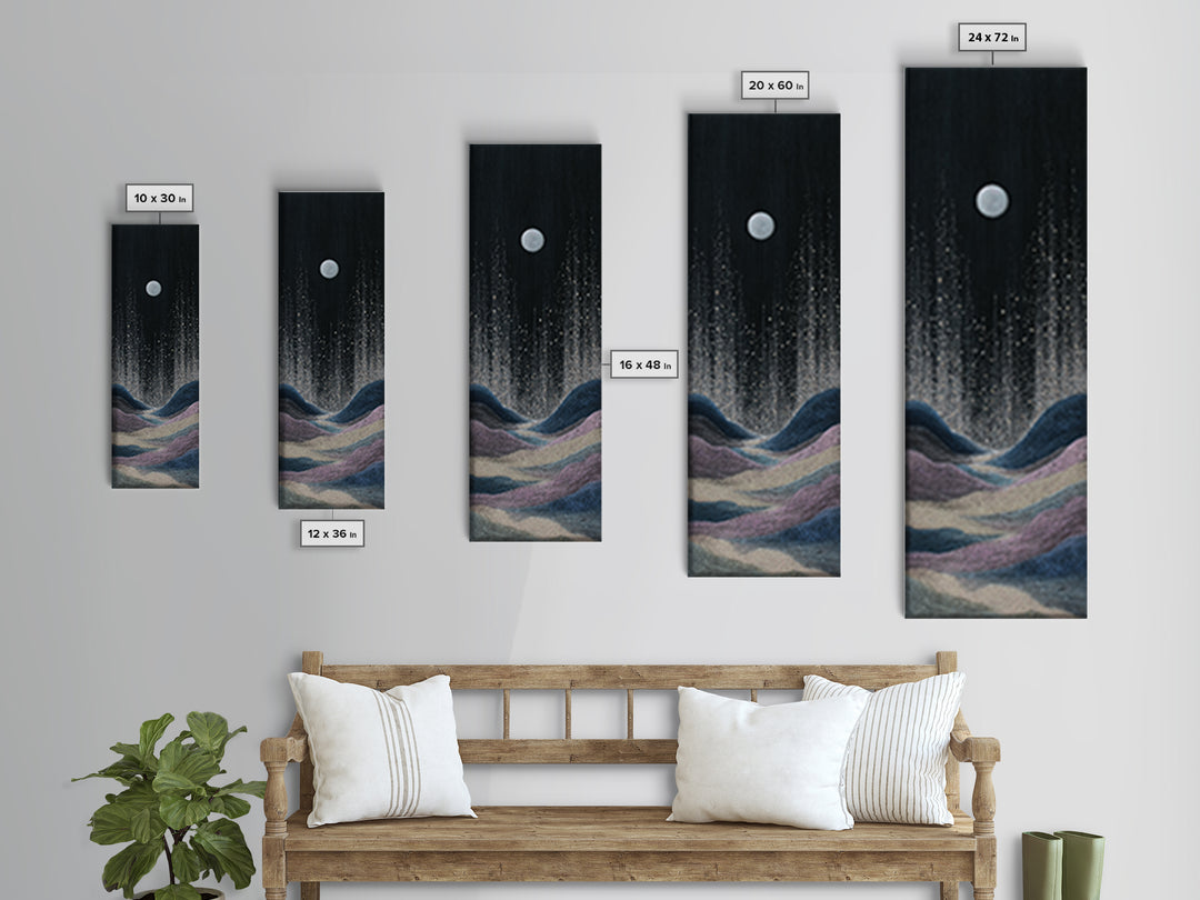 Subtle Celestial Scene Canvas Print, Above Bed Art, Digital Art, Bedroom Decor, Fine Art, Serenity, Living Room Decor, ABA-1x3-25