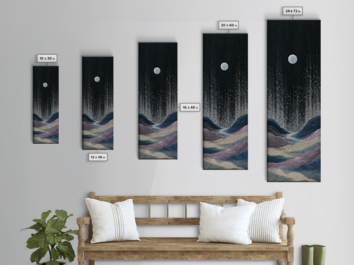 Subtle Celestial Scene Canvas Print, Above Bed Art, Digital Art, Bedroom Decor, Fine Art, Serenity, Living Room Decor, ABA-1x3-25