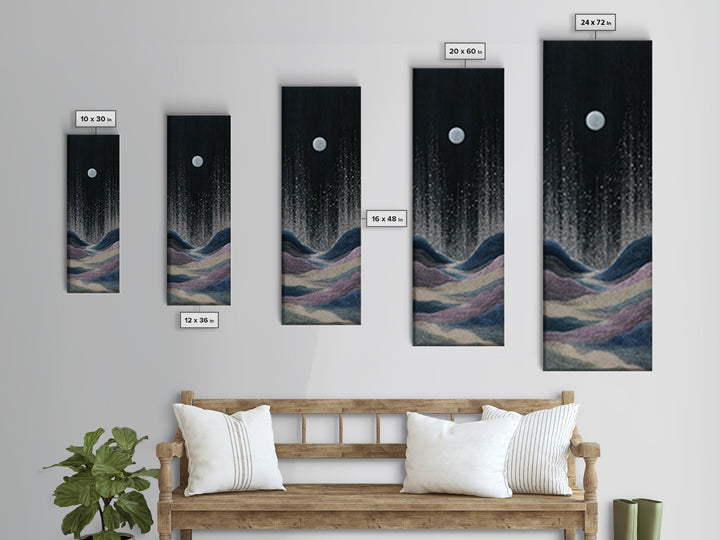 Subtle Celestial Scene Canvas Print, Above Bed Art, Digital Art, Bedroom Decor, Fine Art, Serenity, Living Room Decor, ABA-1x3-25