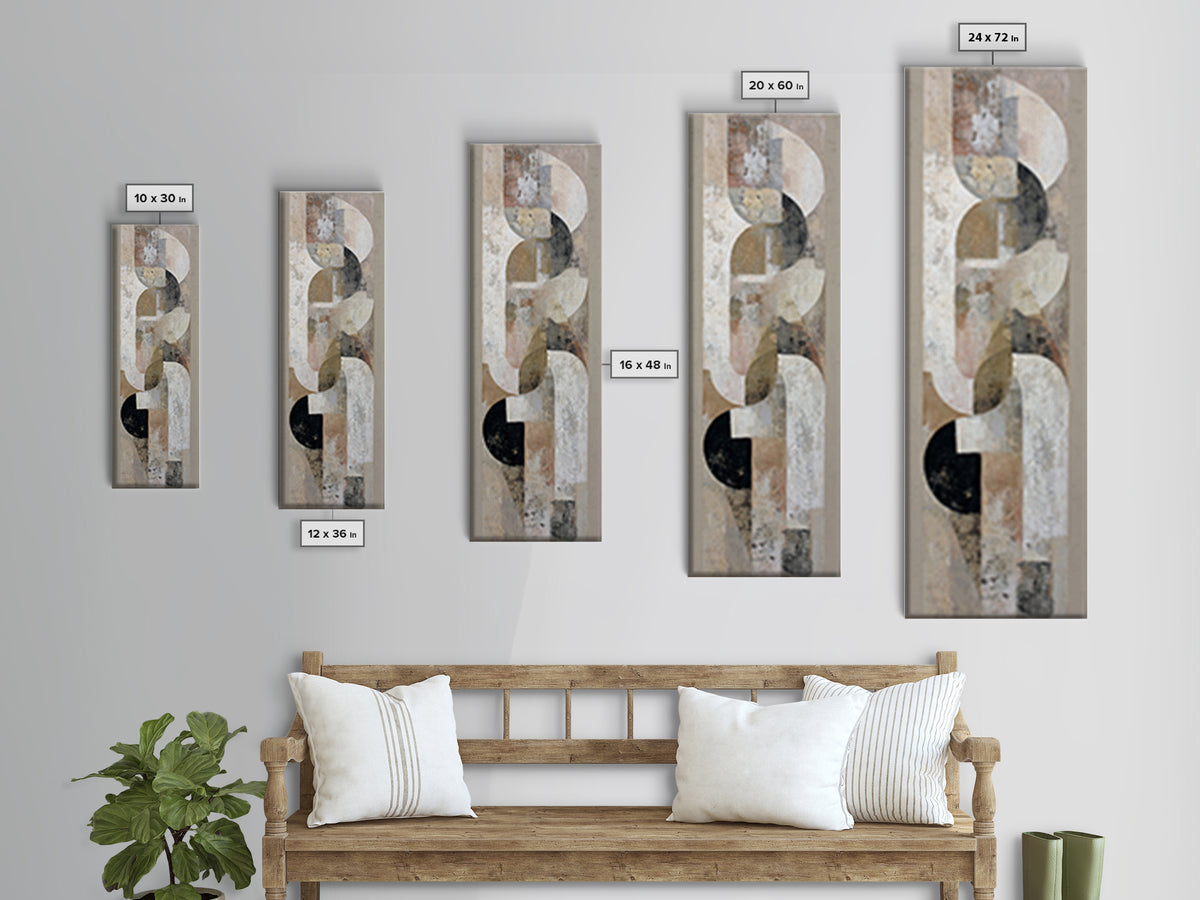 Warm Taupe Abstract Waves Canvas Print, Above Bed Art, Bedroom Decor, Abstract Art, Serenity, Whimsical Decor, ABA-1x3-27