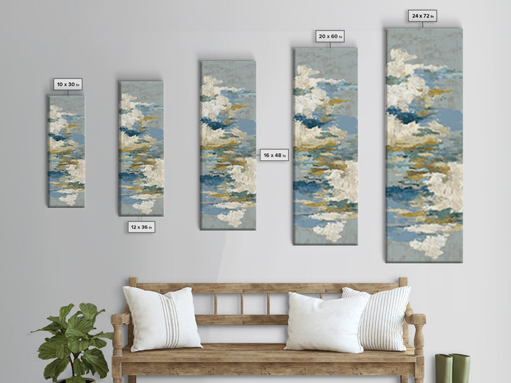 Japandi Ink Shapes Framed Canvas Print, Above Bed Art, Western Decor, Bedroom Decor, Abstract Art, Serenity, ABA-1x3-30