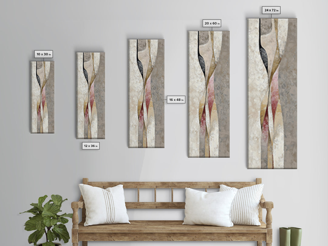Minimal Two Figure Line Drawing Canvas Print, Above Bed Art, Contemporary Art, Bedroom Decor, Serenity, Textured Wall Art, ABA-1x3-44