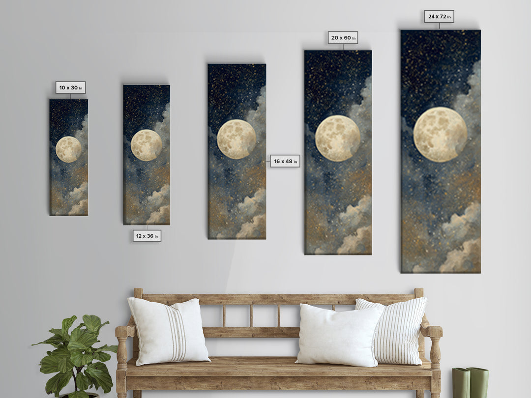 Subtle Celestial Scene Canvas Print, Above Bed Art, Photography Prints, Bedroom Decor, Fine Art, Serenity, Art Print, ABA-1x3-49