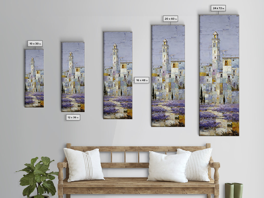 Oversized Lavender Field Canvas Print, Above Bed Art, Bedroom Decor, Oil Painting, Serenity, Boho Decor, Western Decor, ABA-1x3-55