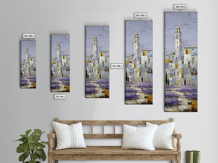Oversized Lavender Field Canvas Print, Above Bed Art, Bedroom Decor, Oil Painting, Serenity, Boho Decor, Western Decor, ABA-1x3-55