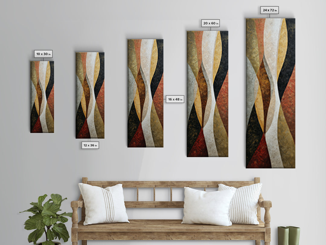 Abstract Sunrise Geometry Canvas Print, Above Bed Art, Large Wall Art, Bedroom Decor, Fine Art, Serenity, Japanese Wall Art, ABA-1x3-56