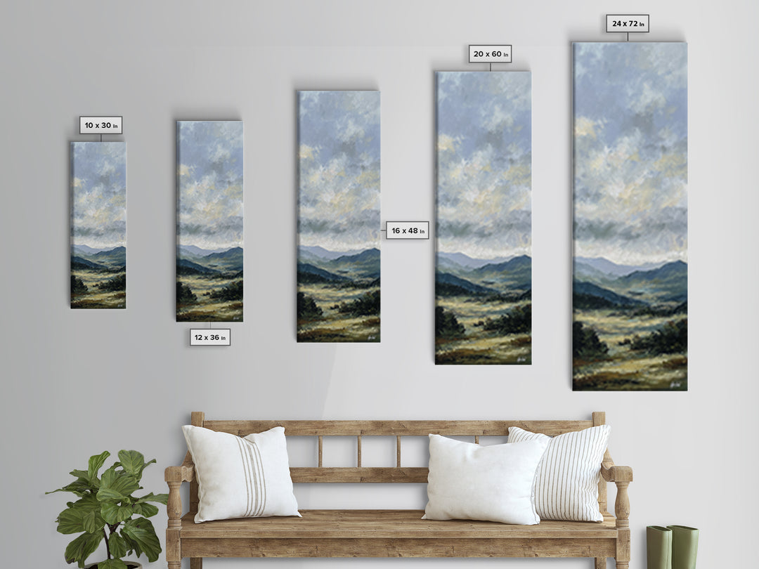 Soft Romantic Landscape Canvas Print, Above Bed Art, Art Print, Bedroom Decor, Fine Art, Serenity, Dorm Decor, Large Wall Art, ABA-1x3-77