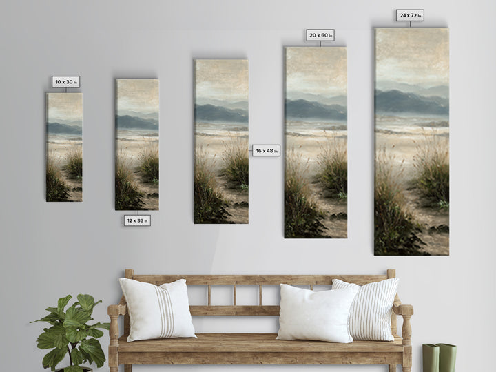 Panoramic Misty Mountain Landscape Canvas Print, Above Bed Art, Digital Prints, Bedroom Decor, Serenity, Printable Art, ABA-1x3-85