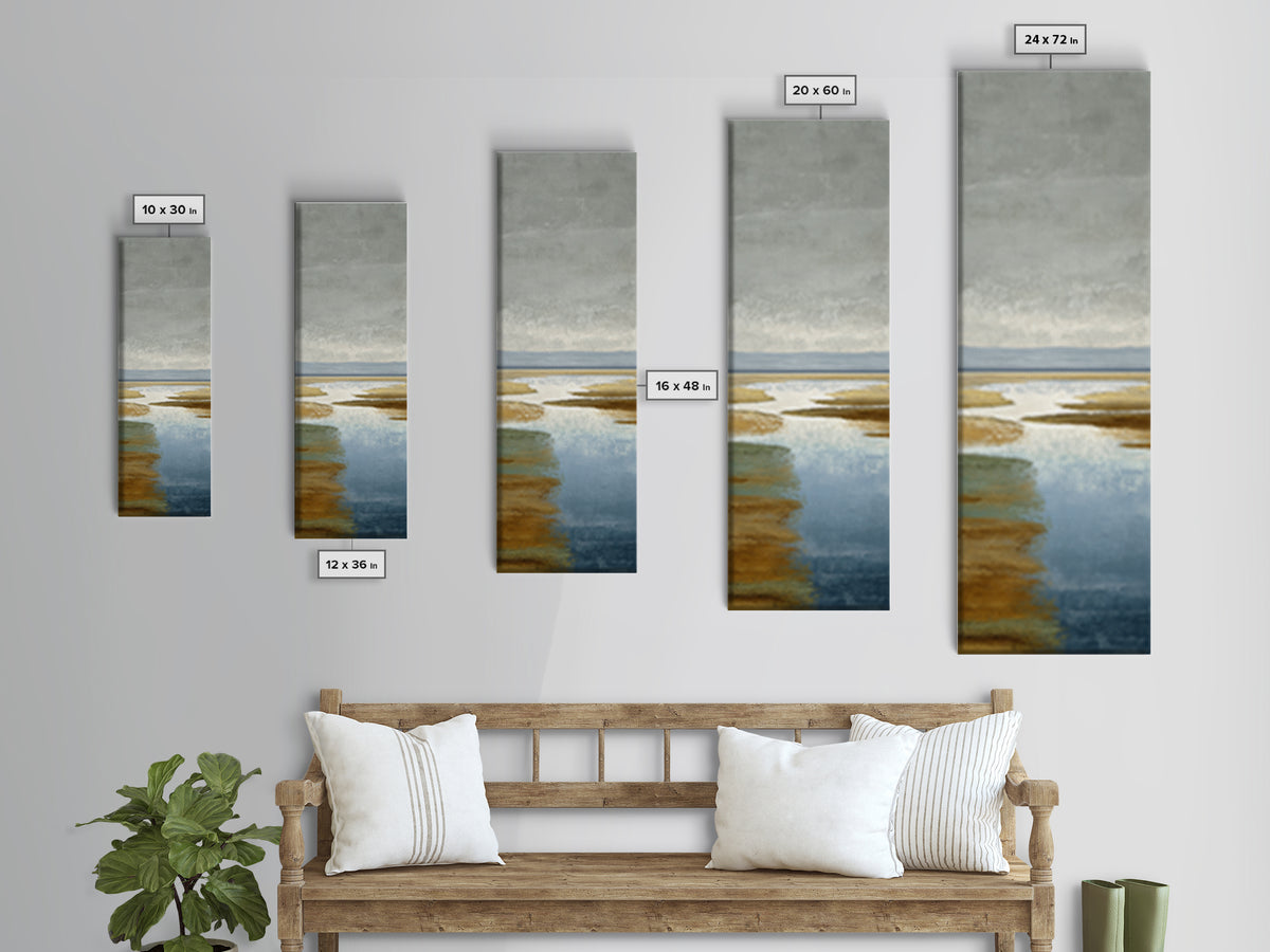 Calming Lake Reflection Canvas Print, Above Bed Art, Photography Prints, Bedroom Decor, Oil Painting, Serenity, Art Print, ABA-1x3-95