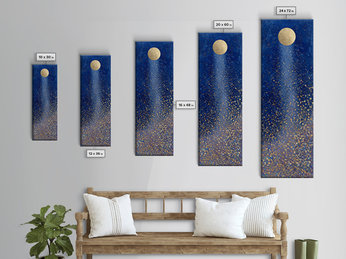 Subtle Celestial Scene Canvas Print, Above Bed Art, 3 Piece Wall Art, Bedroom Decor, Oil Painting, Serenity, Textured Painting, ABA-1x3-97