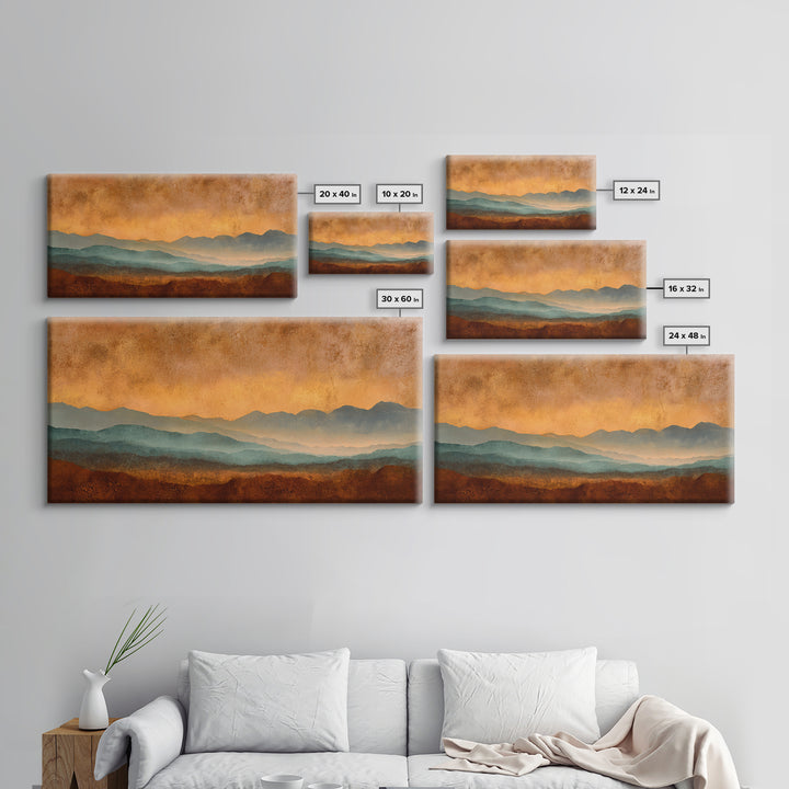 Dreamy Desert Sunset Framed Canvas Print, Above Bed Art, Modern Decor, Bedroom Decor, Fine Art, Serenity, Digital Prints, ABA-2x1-27