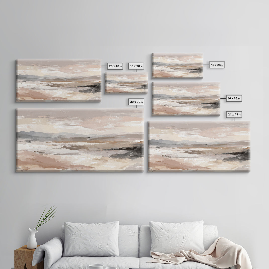 Japandi Ink Shapes Canvas Print, Above Bed Art, Room Decor, Bedroom Decor, Abstract Art, Serenity, Large Wall Art, Original Art, ABA-2x1-62