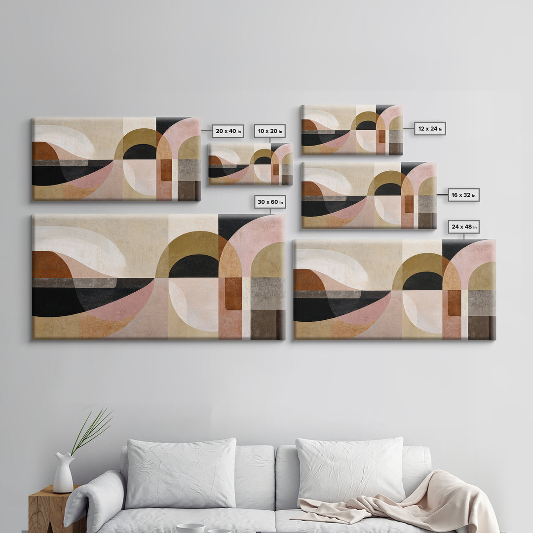 Abstract Sunrise Geometry Canvas Print, Above Bed Art, Dorm Decor, Bedroom Decor, Fine Art, Serenity, Dopamine Decor, ABA-2x1-64