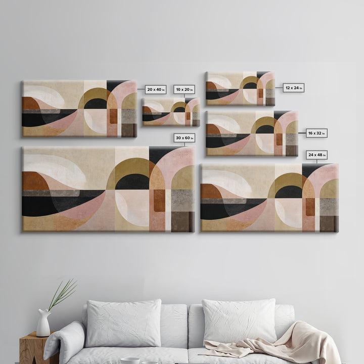 Abstract Sunrise Geometry Canvas Print, Above Bed Art, Dorm Decor, Bedroom Decor, Fine Art, Serenity, Dopamine Decor, ABA-2x1-64