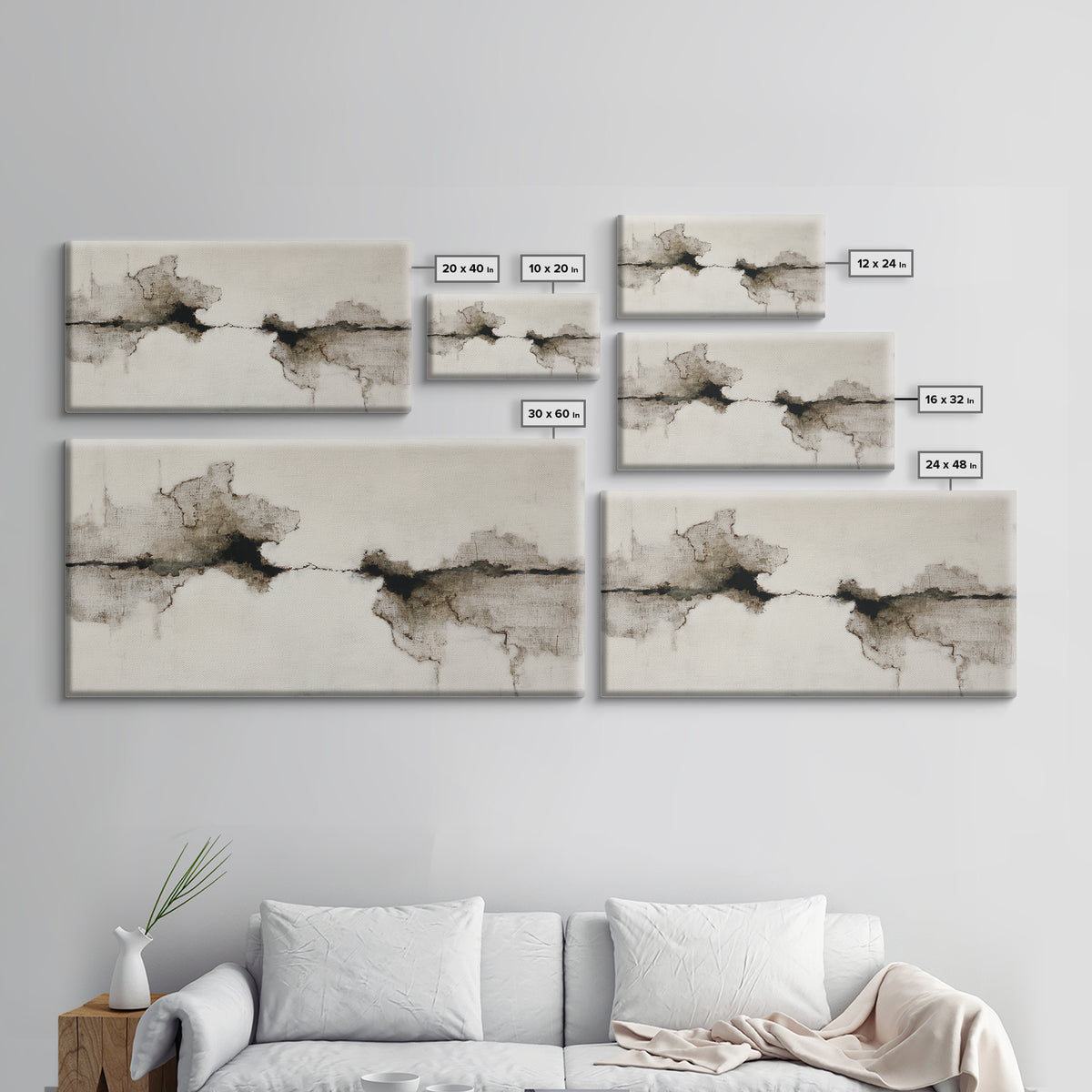 Minimal Two Figure Line Drawing Canvas Print, Above Bed Art, Living Room Decor, Bedroom Decor, Serenity 176, Piece Wall Art, ABA-2x1-76