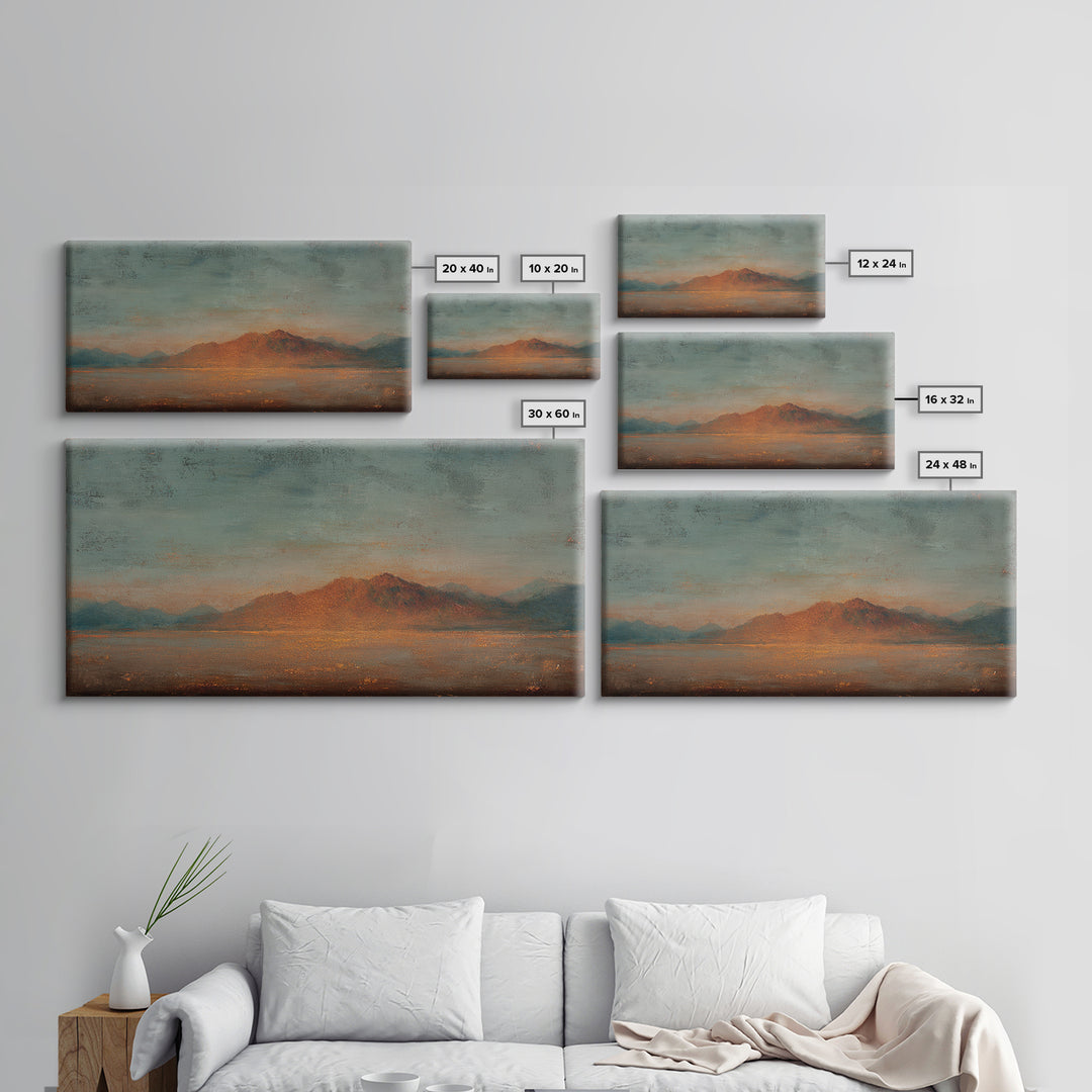 Dreamy Desert Sunset Framed Canvas Print, Above Bed Art, Printable Art, Bedroom Decor, Fine Art, Serenity, Bedroom Wall Art, ABA-2x1-99
