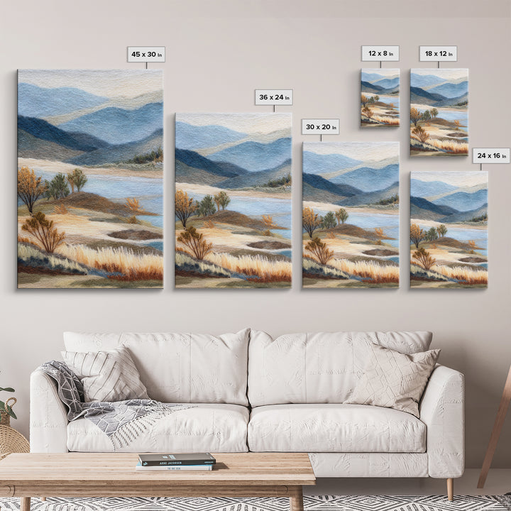 Soft Romantic Landscape Framed Canvas Print, Above Bed Art, Wall Art, Bedroom Decor, Oil Painting, Serenity, Digital Print, ABA-2x3-1