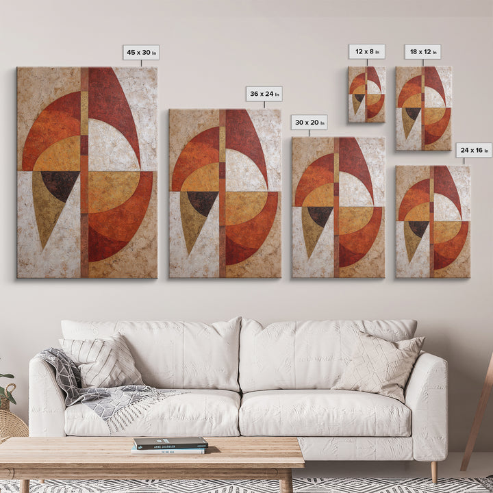 Abstract Sunrise Geometry Framed Canvas Print, Above Bed Art, Art Print, Bedroom Decor, Abstract Art, Serenity, Dorm Decor, ABA-2x3-100